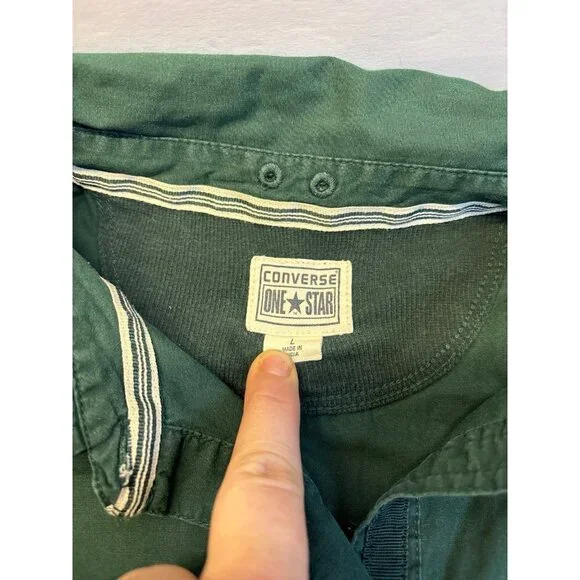 Converse Green Button Down Shirt‎ (large) - Picture 3 of 7